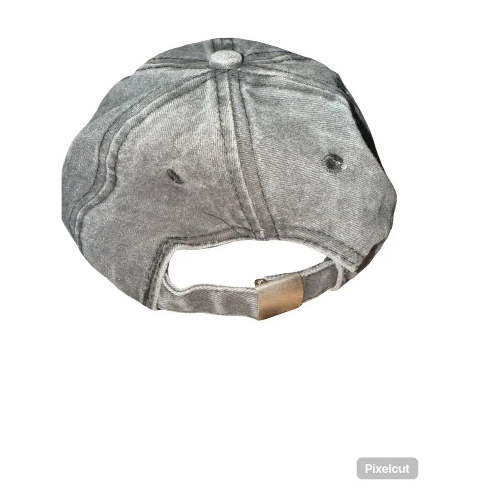 Kids Construction Excavator Hat Adjustable Gray Baseball Cap Embroidered Backhoe